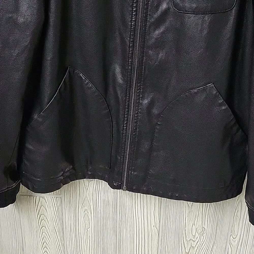 Levi Strauss & Co. Faux Leather Full Zip Jacket Mens Size Large